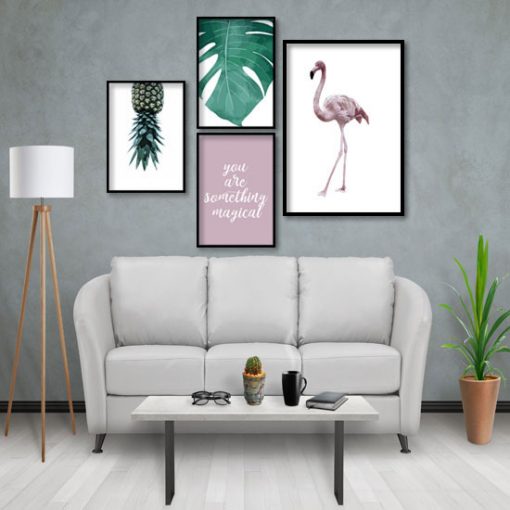 plakaty z tropikalnymi wzorami do salonu