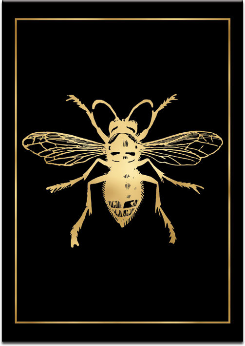 plakat z motywem owada złotego