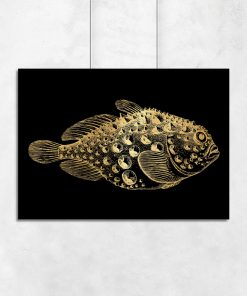 rybka na złotym plakacie