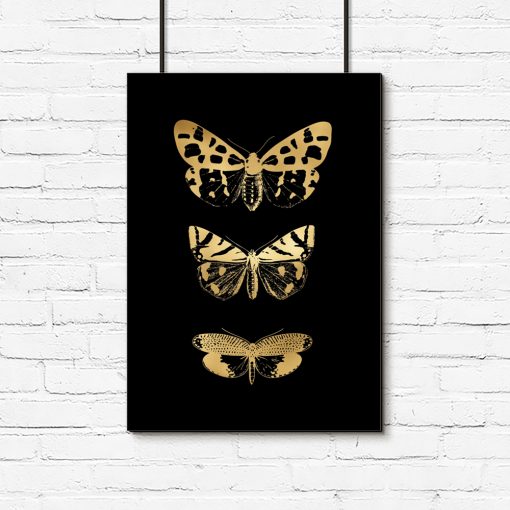 pionowy plakat z motywem motyli