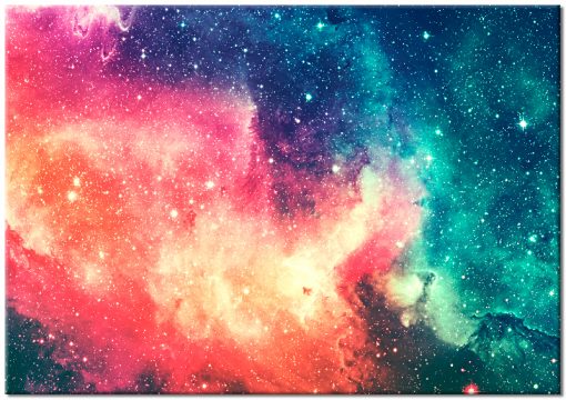 Plakat kolorowy ze wzorem kosmosu