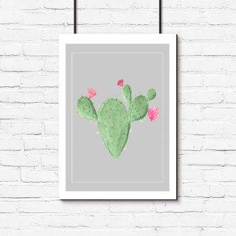 Plakat z kaktusem do salonu
