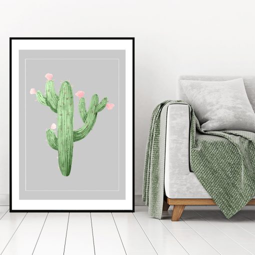 Plakat z kaktusem do salonu
