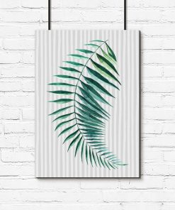 Plakat z liściem palmy
