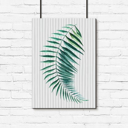 Plakat z liściem palmy