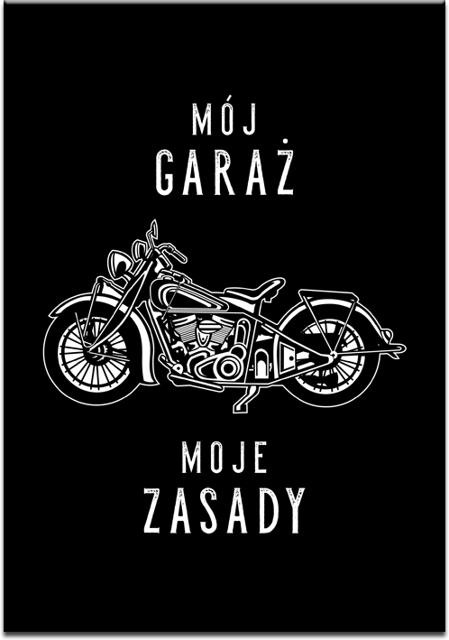 Plakat z ilustracją motocykla