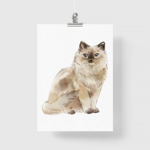 Plakat z portretem kota