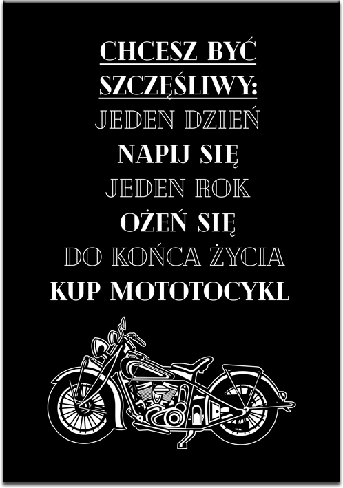 Typograficzny plakat o motocyklu
