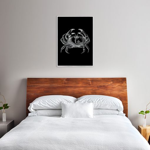 Plakat metaliczny z motywem kraba do sypialni