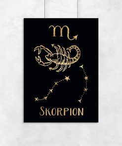 Plakat ze złotym wzorem - Skorpion