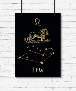 Plakat z znakiem zodiaku lwa