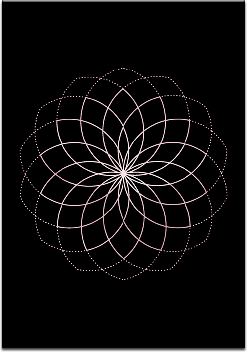 Plakat metaliczny z geometrycznym kwiatem