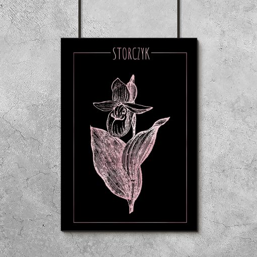 Plakat metaliczny z motywem kwiatu
