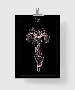 Metaliczny plakat z kwiatem