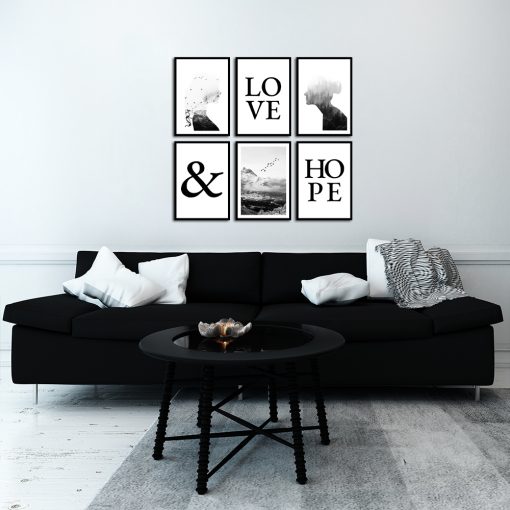 Skandynawska galeria plakatów do salonu