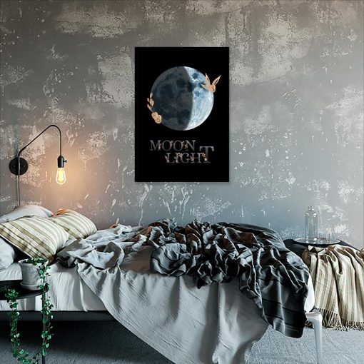 Plakat z Księżycem do sypialni