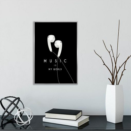 Plakat z napisem o muzyce