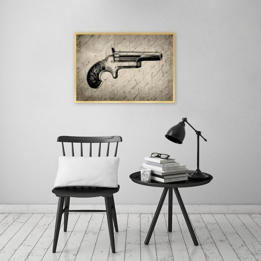Plakat vintage pistolet