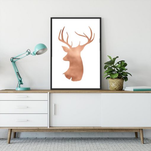 plakat z lustrzanym jeleniem