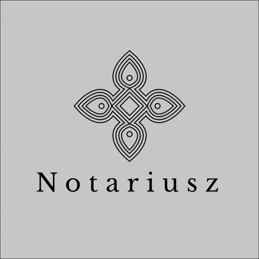 naklejka na witrynę z logo notariusza