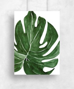 plakat zielony liść
