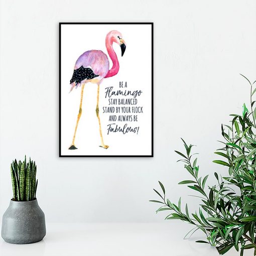 plakat napis o flamingu