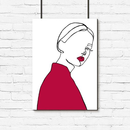 plakat kobieta różowe usta