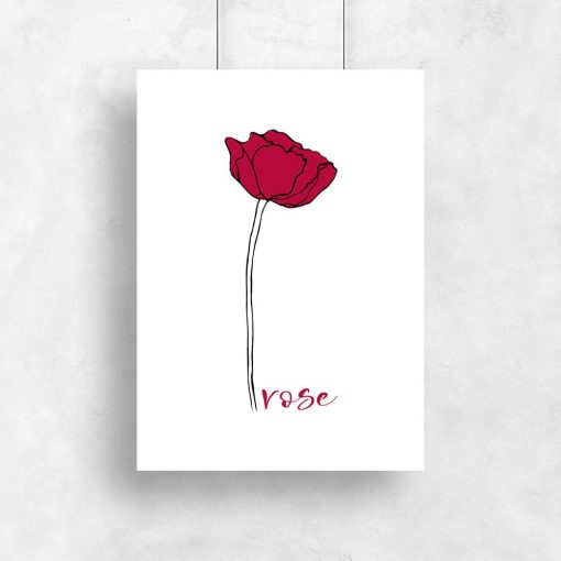 plakat różowa róża