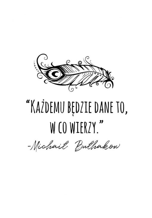 plakat z cytatem Michaiła Bułhakowa
