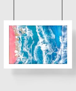 Plakat geode art z piaszczystą plażą