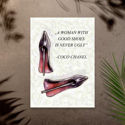 Plakat z cytatem Coco Chanel dla kobiety