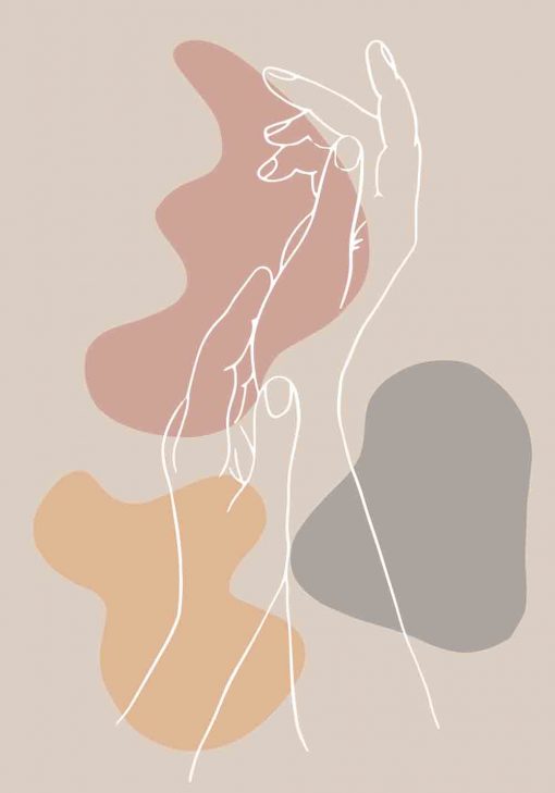 Plakat z abstrakcją i dłońmi