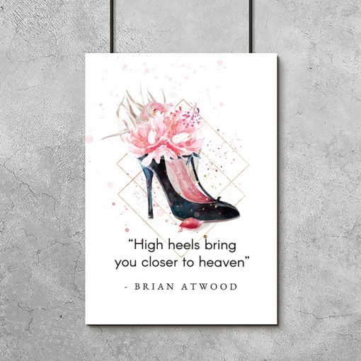 Plakat typograficzny dla kobiet - High heels