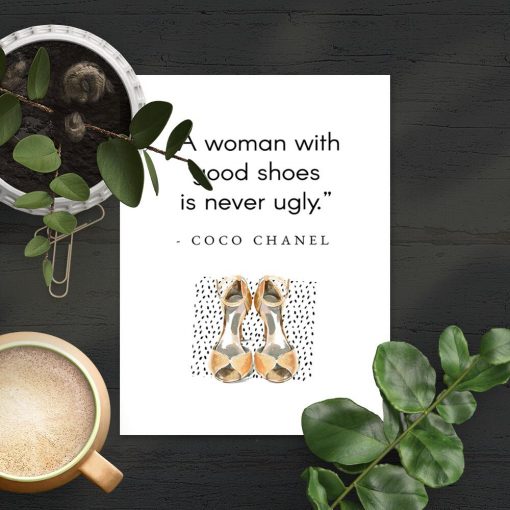 Plakat Coco Chanel do sypialni - Good shoes