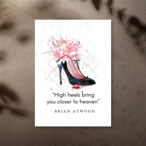 Plakat typograficzny do sypialni - High heels