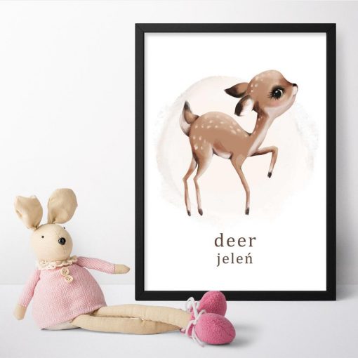 Plakat z jeleniem dla dziewczynki