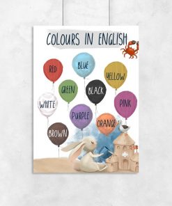 Dydaktyczny plakat dla dzieci - Colours in english