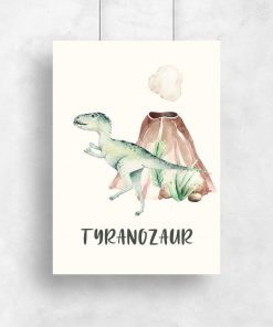 Bajkowy dinozaur - plakat do pokoju dziecięcego