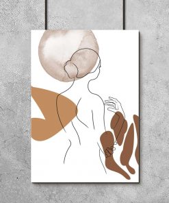 minimalistyczny plakat z kobietą w stylu line art