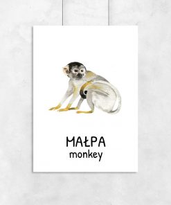 Plakat z małpą do pokoju dziecka
