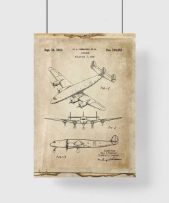 Stary patent na samolot - plakat
