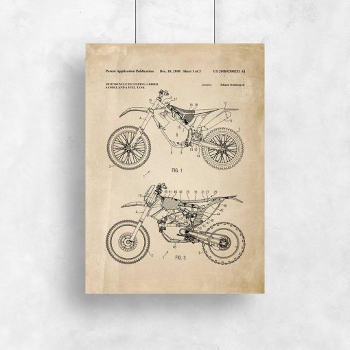 Plakat patent motocykla crossowego