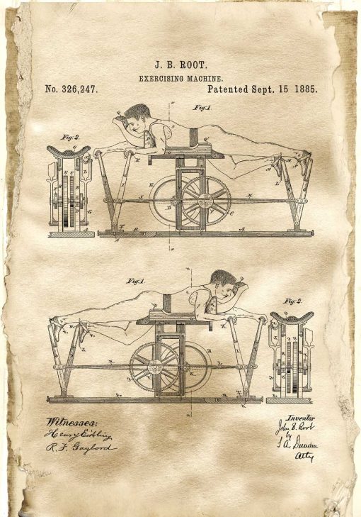 Patent na maszynę do ćwiczeń - Plakat do gabinetu