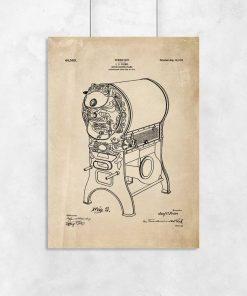 Plakat - Rysunek opisowy urządzenia do prażenia kawy do kawiarni