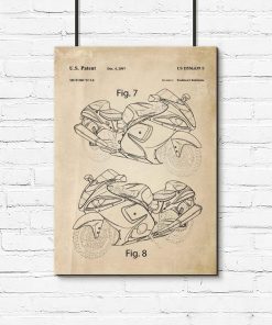 Plakat dla mechanika - Patent na motocykl do garażu