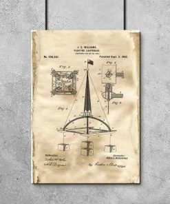 Plakat retro z patentem na pławę morską