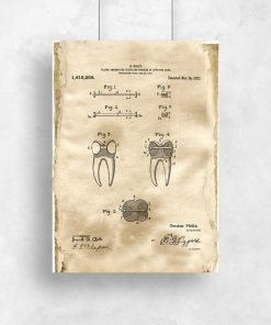 Plakat vintage z patentem dentystycznym