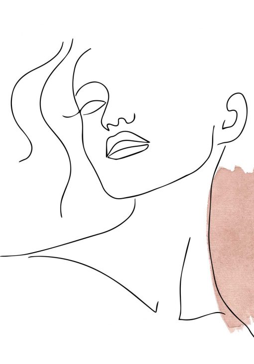 Minimalistyczny plakat z kobiecą twarzą - szkic