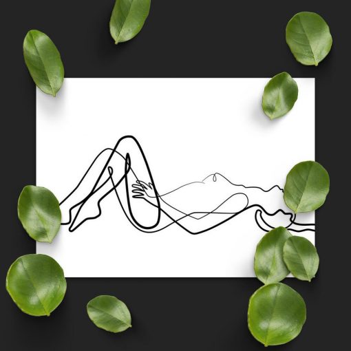 Plakat z leżącą kobietą