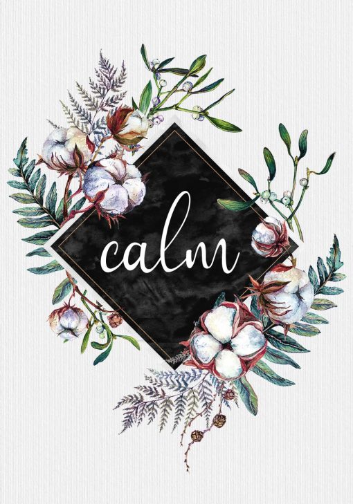 Plakat z angielską typografią: calm